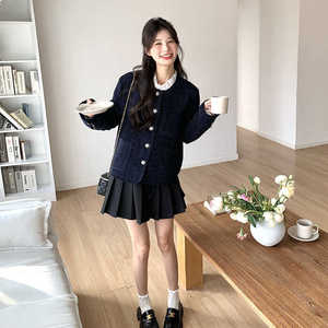 高级感法式小香风短外套女春秋2025新款小个子粗花呢气质名媛上衣图片