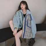 M022P180K2782022冬装新款小香风撞色拼接羊羔毛短外套，女装皮草，浙宝088