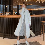 X1077P145K1982021春秋新款中长款纯色风衣中长款大衣外套2，女装风衣，浙宝088