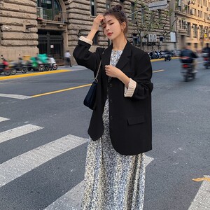现货X982P110K1682022春秋装新款内里条纹2色单排扣小西装