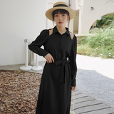 现货M126P115K1682024秋装新款露肩收腰单排扣连衣裙，女装连衣裙，浙宝088