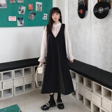 现货M157P115K1682024春秋装新款假两件拼接撞色连衣裙，女装连衣裙，浙宝088