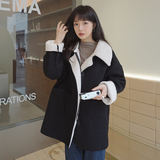 现货M213P185K278冬新款皮毛一体羊羔毛两面穿外套加厚大衣，女装短外套，浙宝088