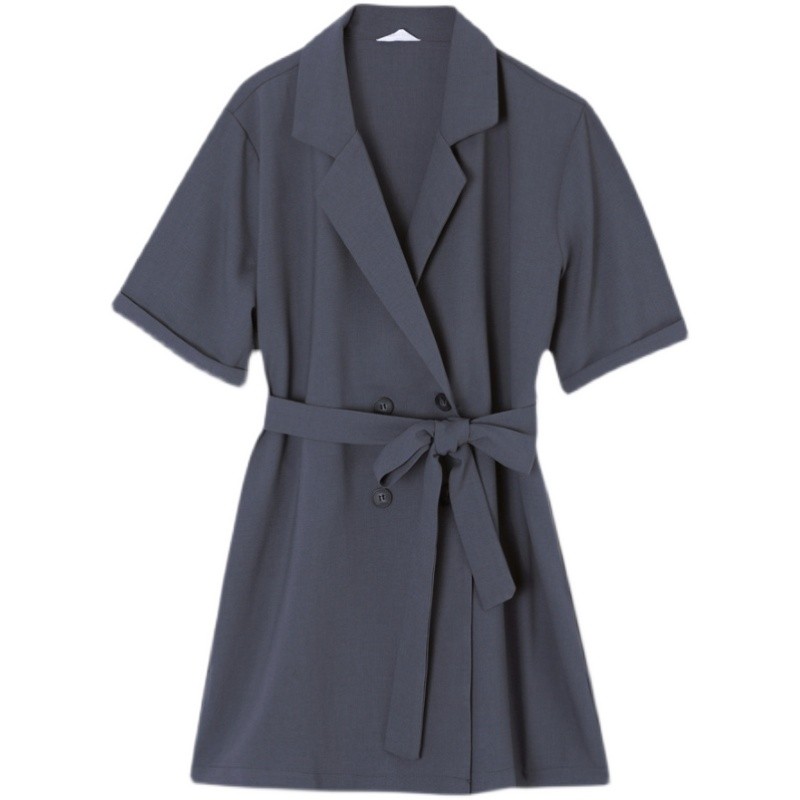 高级感炸街灰色西装连体裤女春夏2025年新款薄款连身衣高腰短裤潮,女装连体裤,浙宝088