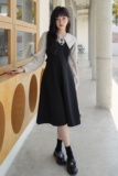 现货M127P115K1682022秋装撞色拼接长袖花边连衣裙，女装连衣裙，浙宝088