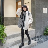 现货M191P175K268冬新款皮毛一体羊羔毛拼接外套加厚大衣，女装短外套，浙宝088