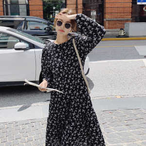 现货 M669P105K158 2024春秋装长款高品质中长款碎花连衣裙,女装连衣裙,浙宝088