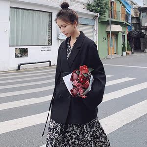 现货 X1085P110K168 2021秋装新款双排扣送腰带小西装外套图片