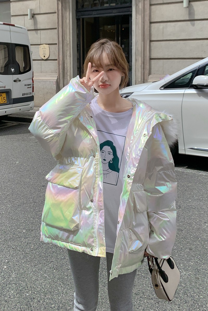 新款现货M015P275K398双12主推90绒亮面大毛领羽绒服外套,女装羽绒服,浙宝088