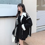 现货M171P185K268冬新款皮毛一体羊羔毛两面穿外套毛呢加厚大衣，女装毛呢外套，浙宝088