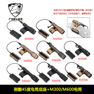 M600C側(cè)裝 底座SF鼠尾金屬卡槽 M300B強(qiáng)光手電筒M600B 戰(zhàn)術(shù)M300A