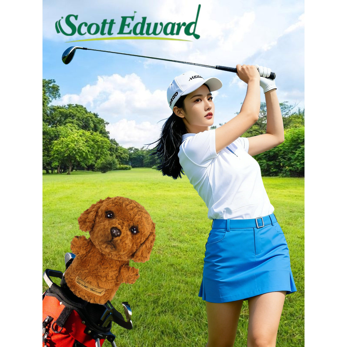 美版泰迪高尔夫球杆套卡通动物1号木杆套大号毛绒杆头保护套