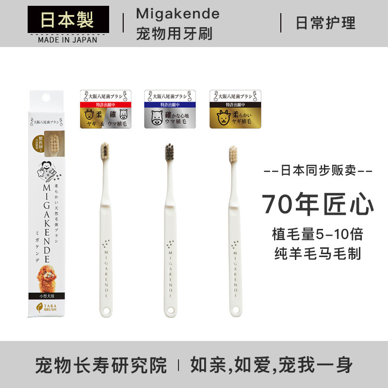 日本进口 Migakende 猫咪狗狗专用牙刷宠物牙结石除口臭 牙齿清洁