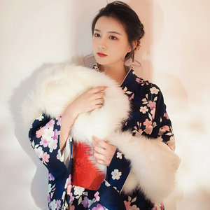 山鸟和色新款日式浴衣女复古少女连衣裙改良和服现货 樱满