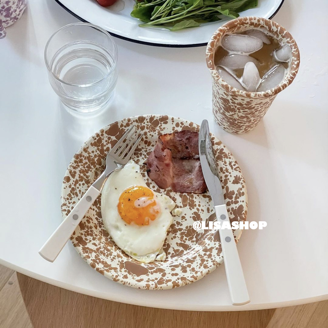 焦糖色搪瓷ins风餐具套装