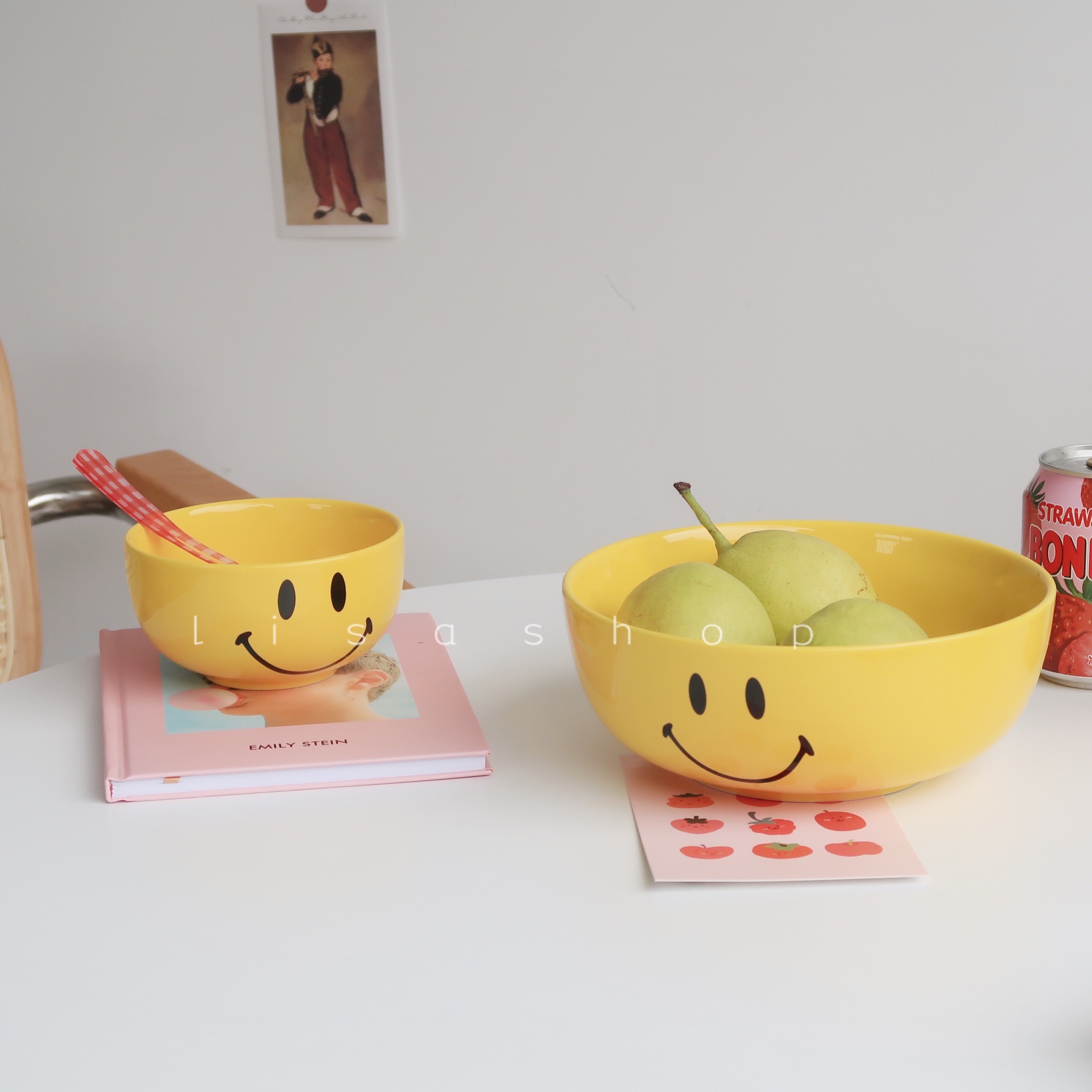 陶瓷明黄色餐具韩式水果碗马克杯