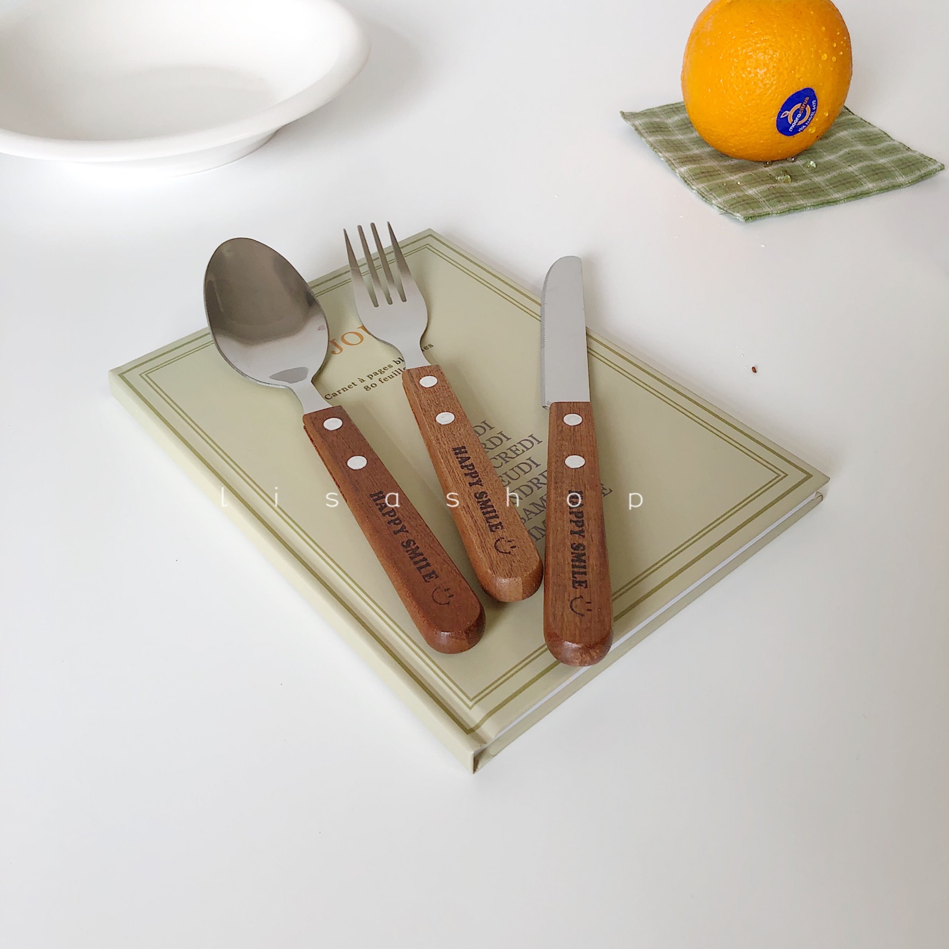 lisashop日本进口木柄ins刀叉