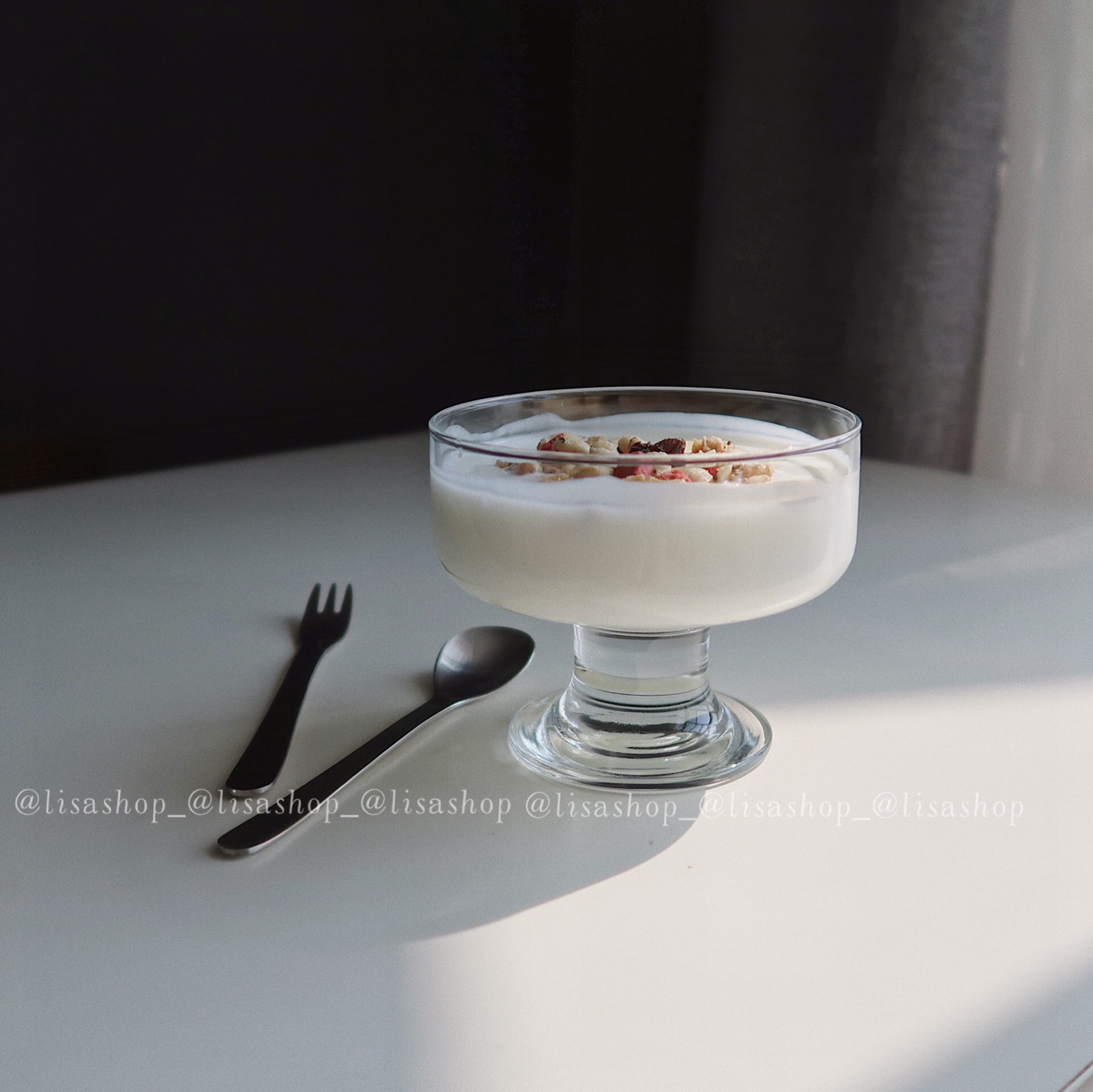 高脚冰淇淋冷饮抖音同款玻璃杯