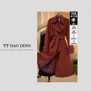 2025黑/金系列 高品质90白鹅绒风衣款羽绒服女收腰显瘦长款外套