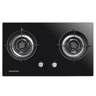 奇田JZT-A20燃气灶天然气双灶5.2KW猛火灶金属边台嵌两用可调底盘