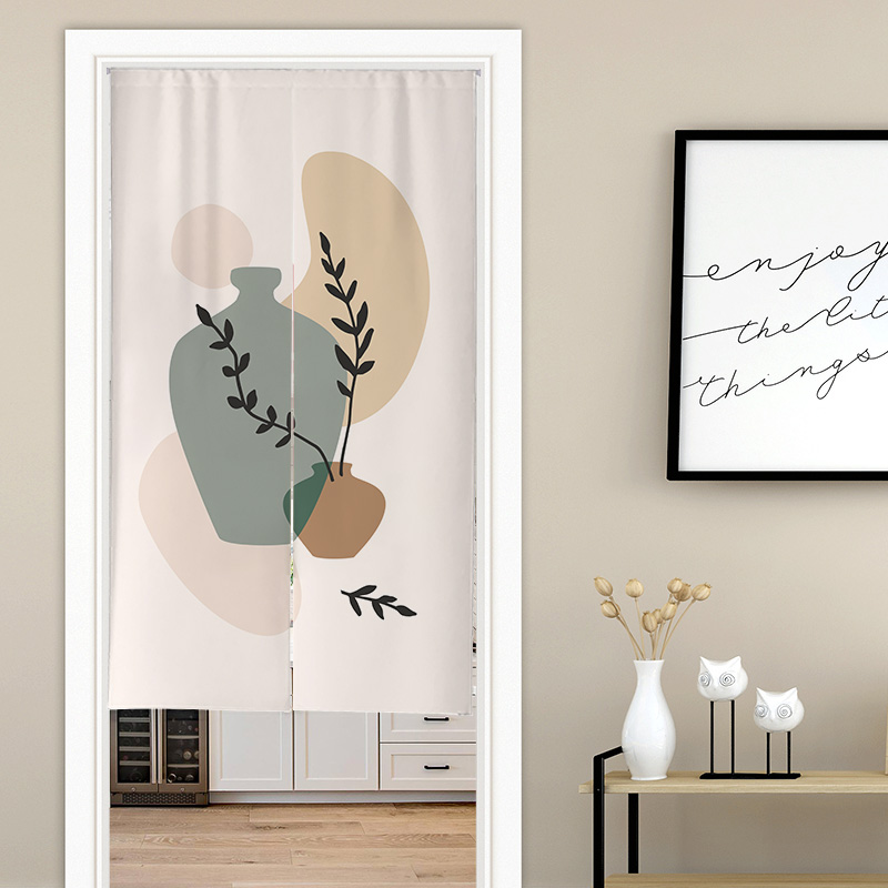 ins风文艺门帘家用隔断厨房棉麻