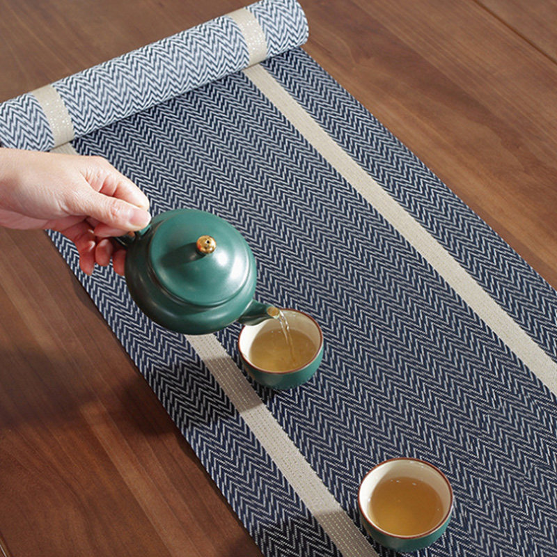 简约禅意茶席防水桌旗中式新中式茶台pvc长条茶桌布茶旗垫布桌旗,居家布艺,桌旗,淘宝优惠券,粉丝福利购,淘宝优惠卷