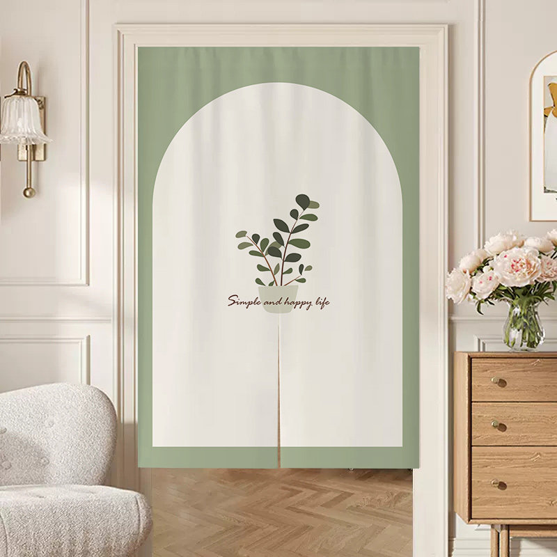 门帘隔断帘卧室厨房遮挡帘家用玄关卫生间隐私挂帘免打孔商用半帘