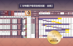 EXCEL 成品样表 甘特图子母项目规划器