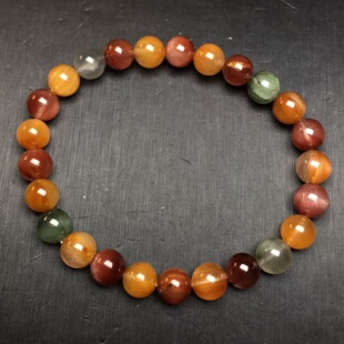 彩兔毛发晶手串 蓝发晶 红发晶 白发晶 蓝兔毛 灰兔毛 天然水晶