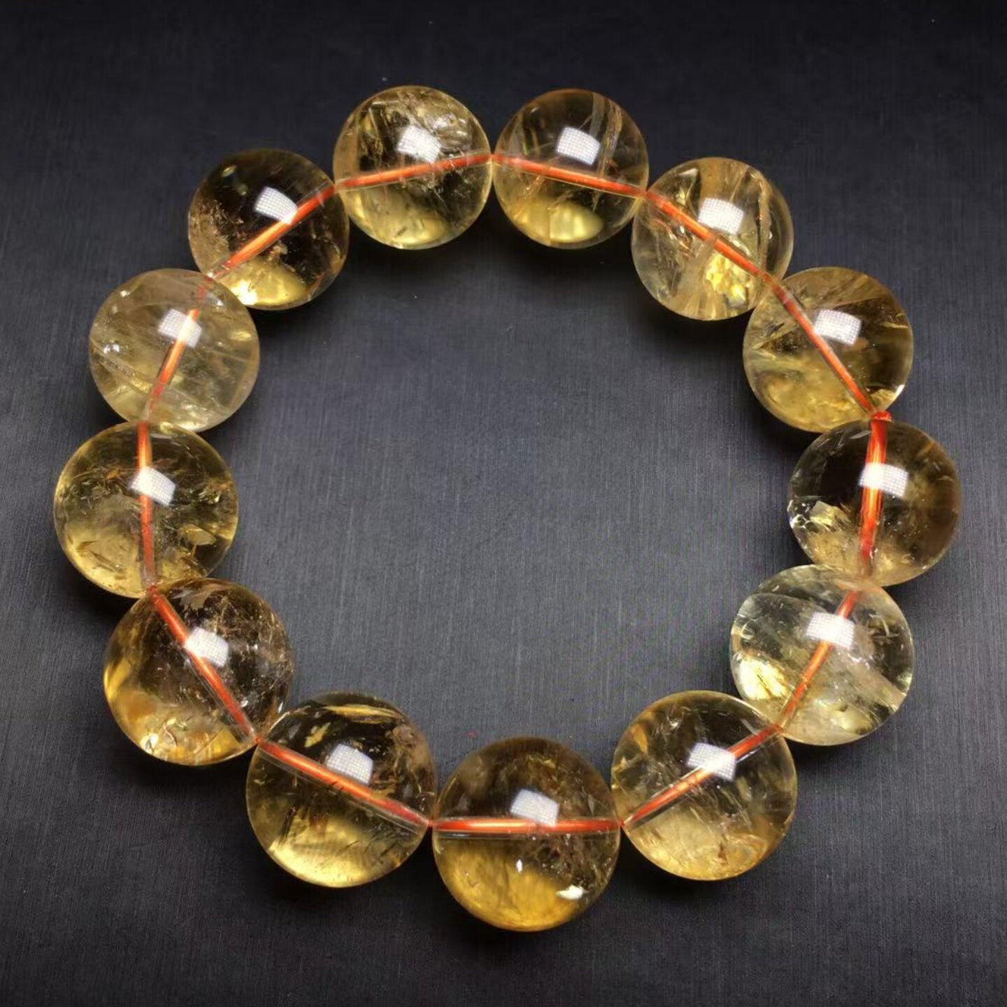 天然水晶 巴西黄水晶手串(citrine)  异象海胆 (yellow creastly)