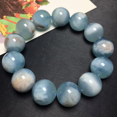 海蓝宝手串大珠子Aeroides