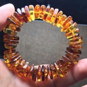 Ambrum Amber 原石随型 蜜蜡琥珀 树脂化石 方块手链 天然花珀