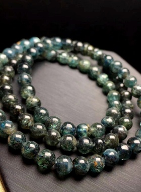 黑蓝晶石kyanite手链二硬石手链