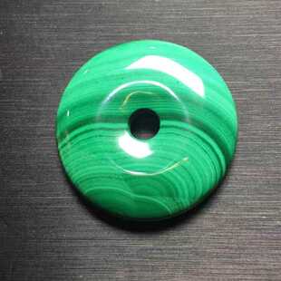 天然孔雀石平安扣 Malachite (凤凰石）项坠 绿青 石绿 青琅玕