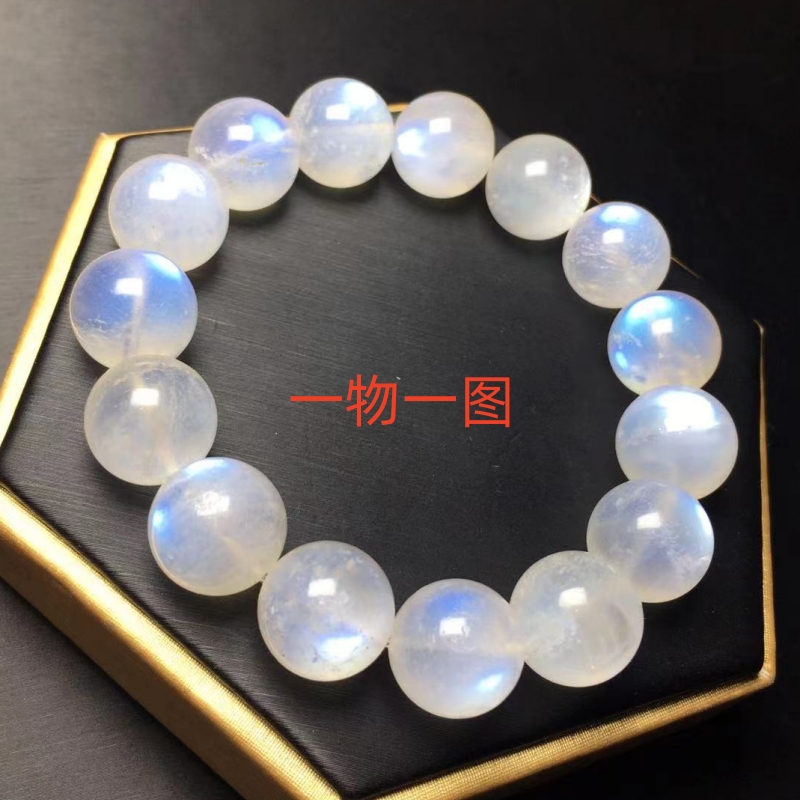 正品月光石 天然水晶 奶油体蓝光 正长石拉长石 Moonstone 女神石 饰品/流行首饰/时尚饰品新 手链 原图主图