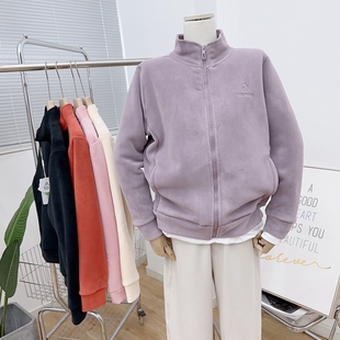 新款立领加绒卫衣外套女冬抓绒加厚宽松摇粒绒内搭拉链冲锋衣内胆