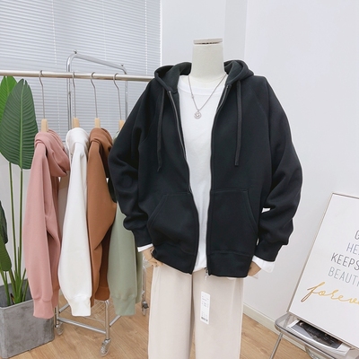 冬季连帽加绒卫衣外套女2025新款