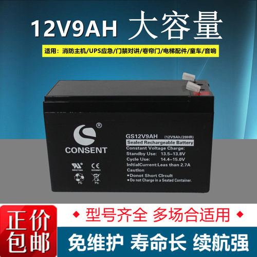 CONSENT光盛蓄电池GS12V9AH 38GS12V7AH65AH24AH17AH UPS应急电源