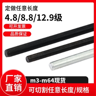 8.8级发黑丝杆牙条高强度螺杆M18m20m24m30m36m42m48m52m60m64m62