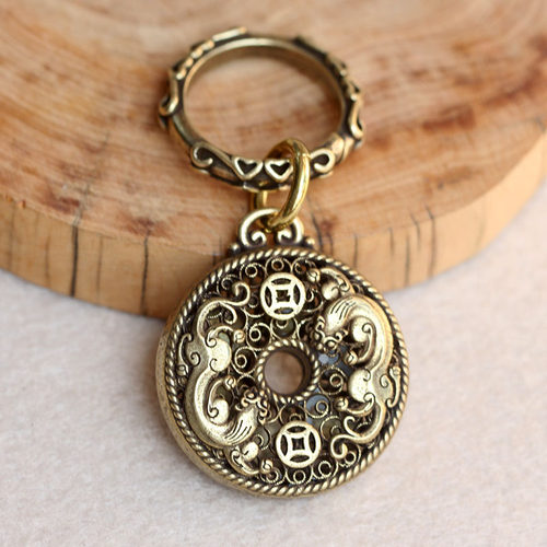 复古纯铜五福招财挂件平安扣