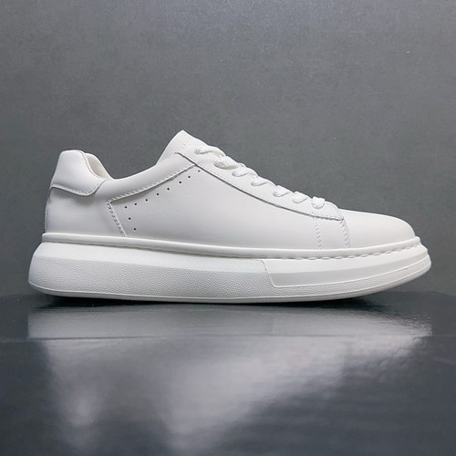 新款撤柜尾货特价鞋头层牛皮厚底板鞋真皮百搭休闲鞋时尚小白男鞋