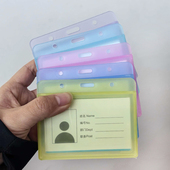 彩色卡套透明证件套卡扣式 证件套医生护士工人工厂厂牌证件卡套