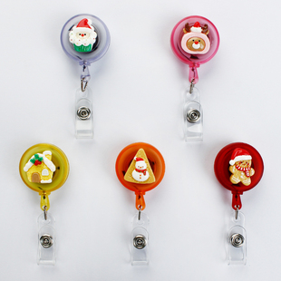 易拉扣圣诞节系列卡通护士胸牌挂牌伸缩扣钥匙扣工作证易拉扣卡套