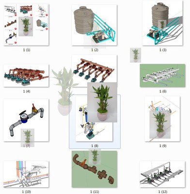 工业风净水器水泵污水处理厂水表管道供水阀门设备SU模型sketchup