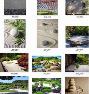 日式枯山水庭院景观苔藓/禅宗花园实景园林景观设计素材