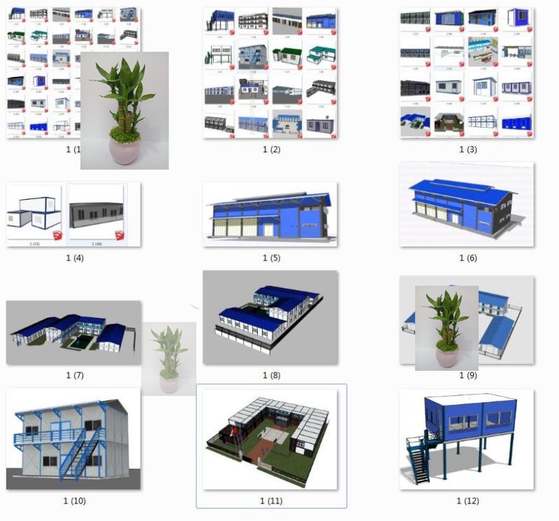 工地活动板房宿舍建筑工地施工SU模型素材图纸草图大师SKP设计图
