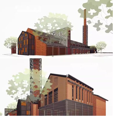 su草图大师sketchup旧厂砖厂厂房改造工业风建筑规划设计su模型