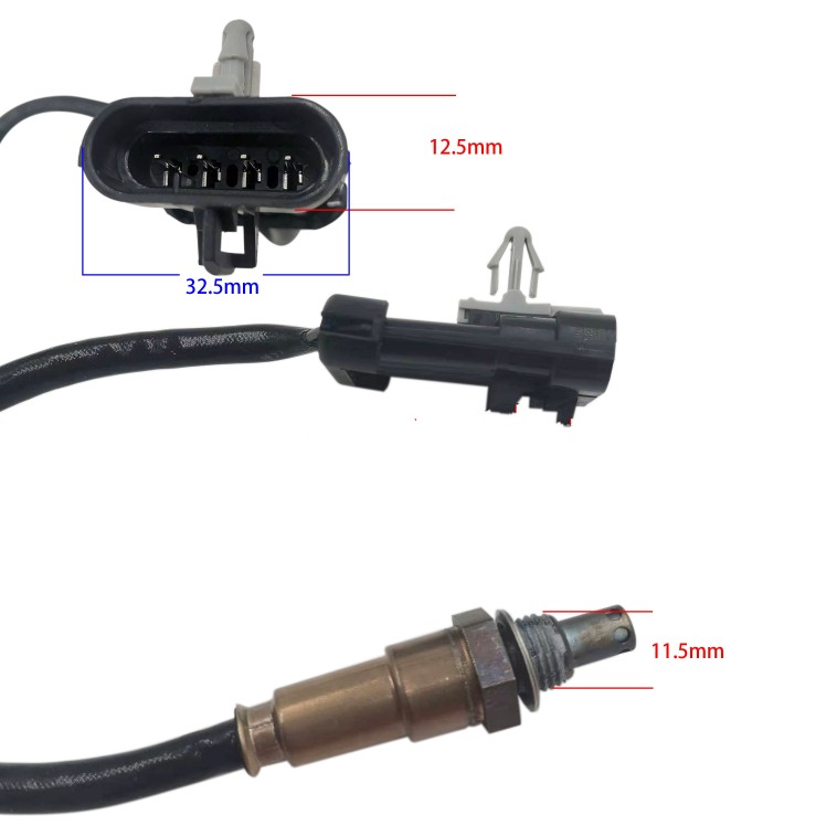 适用于钱江电喷摩托车踏板骑跨车小排量德尔福四线氧传感器黑色