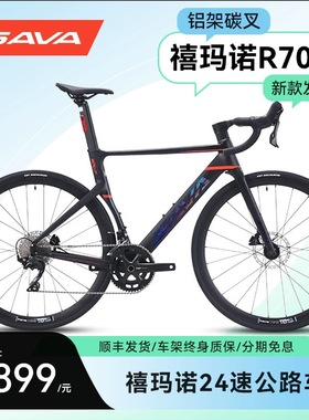 SAVA萨瓦公路车EX7-PLUS超轻桶轴碳纤维前叉油压碟刹24竞速自行车