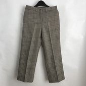 30元 3件 中高腰直筒裤 竹 女宽松格子休闲裤